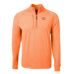 Chicago Bears Cutter & Buck Adapt Eco Knit Quarter-Zip Pullover Top - Heather Orange for sale