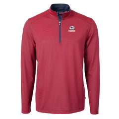 Green Bay Packers Cutter & Buck Virtue Eco Pique Micro Stripe Recycled Quarter-Zip Pullover Top - Red/Navy for sale