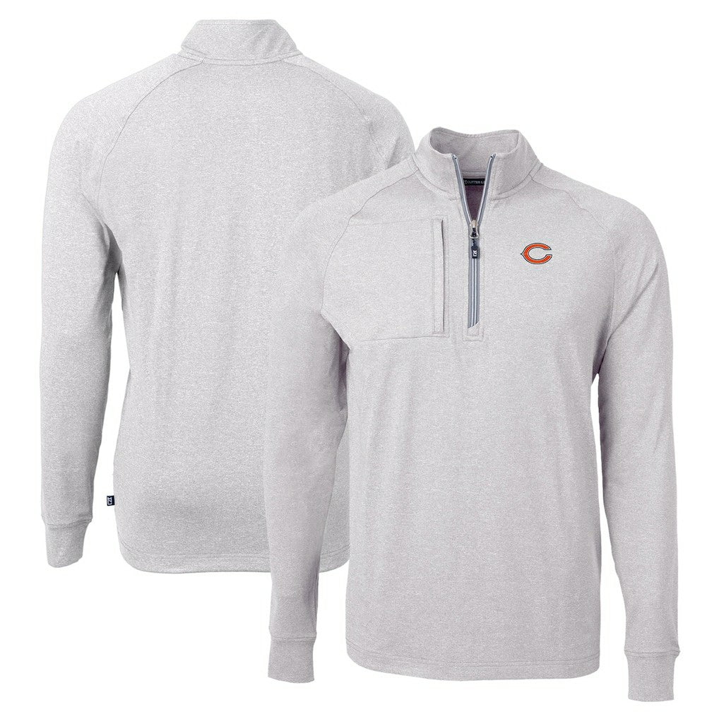 Chicago Bears Cutter & Buck Adapt Eco Knit Quarter-Zip Pullover Top - Heather Gray sale