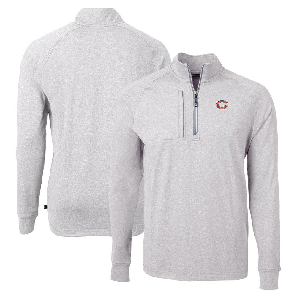 Chicago Bears Cutter & Buck Adapt Eco Knit Quarter-Zip Pullover Top - Heather Gray sale