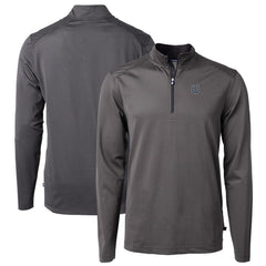 Indianapolis Colts Cutter & Buck Virtue Eco Pique Micro Stripe Recycled Quarter-Zip Pullover Top - Black/Gray discount