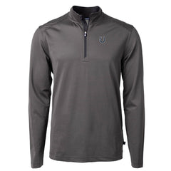 Indianapolis Colts Cutter & Buck Virtue Eco Pique Micro Stripe Recycled Quarter-Zip Pullover Top - Black/Gray discount
