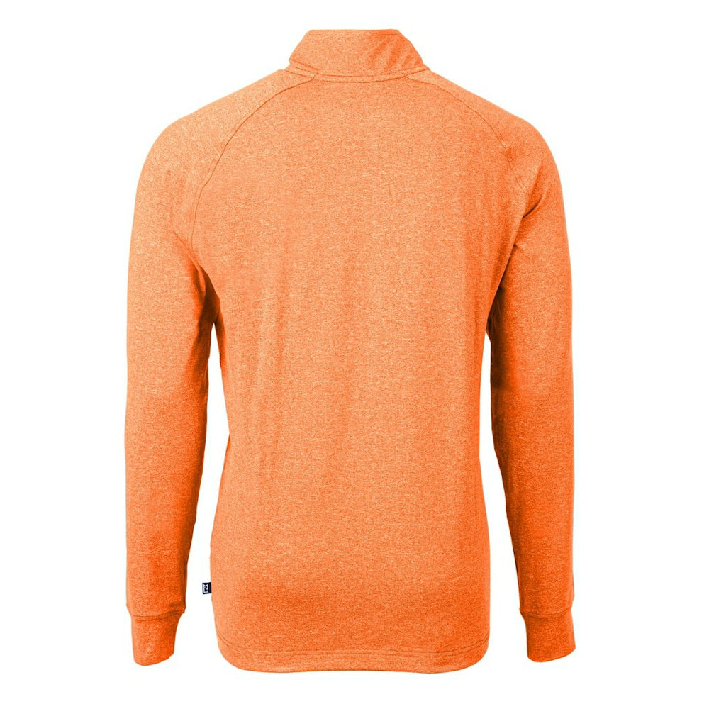 Cleveland Browns Cutter & Buck Adapt Eco Knit Quarter-Zip Pullover Top - Heather Orange on sale