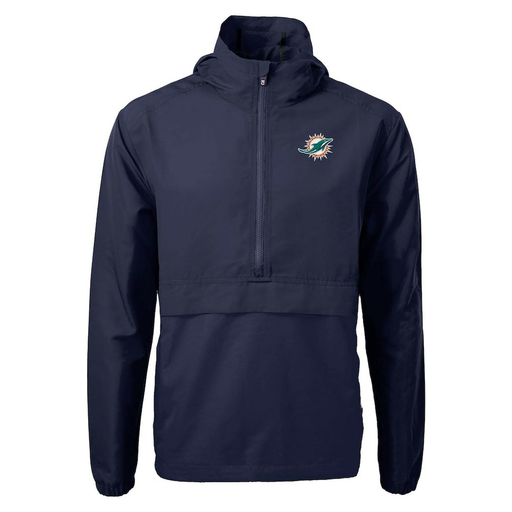 Miami Dolphins Cutter & Buck Charter Eco Recycled Anorak Half-Zip Jacket - Blue sale