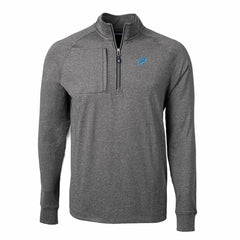 Detroit Lions Cutter & Buck Adapt Eco Knit Quarter-Zip Pullover Top - Heather Black for sale