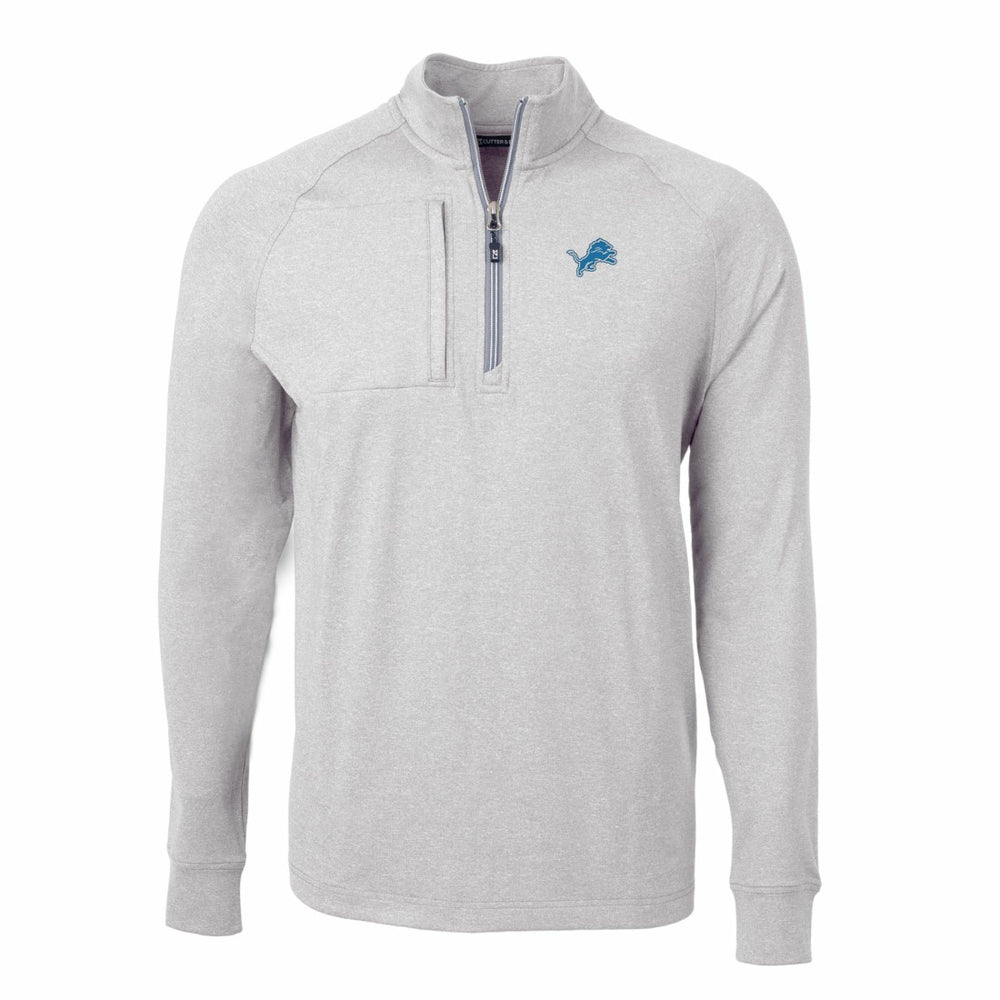 Detroit Lions Cutter & Buck Adapt Eco Knit Quarter-Zip Pullover Top - Heather Gray outlet