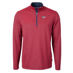 Kansas City Chiefs Cutter & Buck Virtue Eco Pique Micro Stripe Recycled Quarter-Zip Pullover Top - Red/Navy online