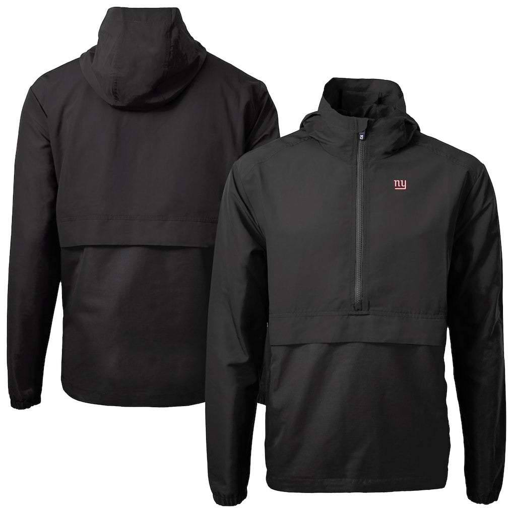 New York Giants Cutter & Buck Charter Eco Recycled Anorak Half-Zip Jacket - Black on sale