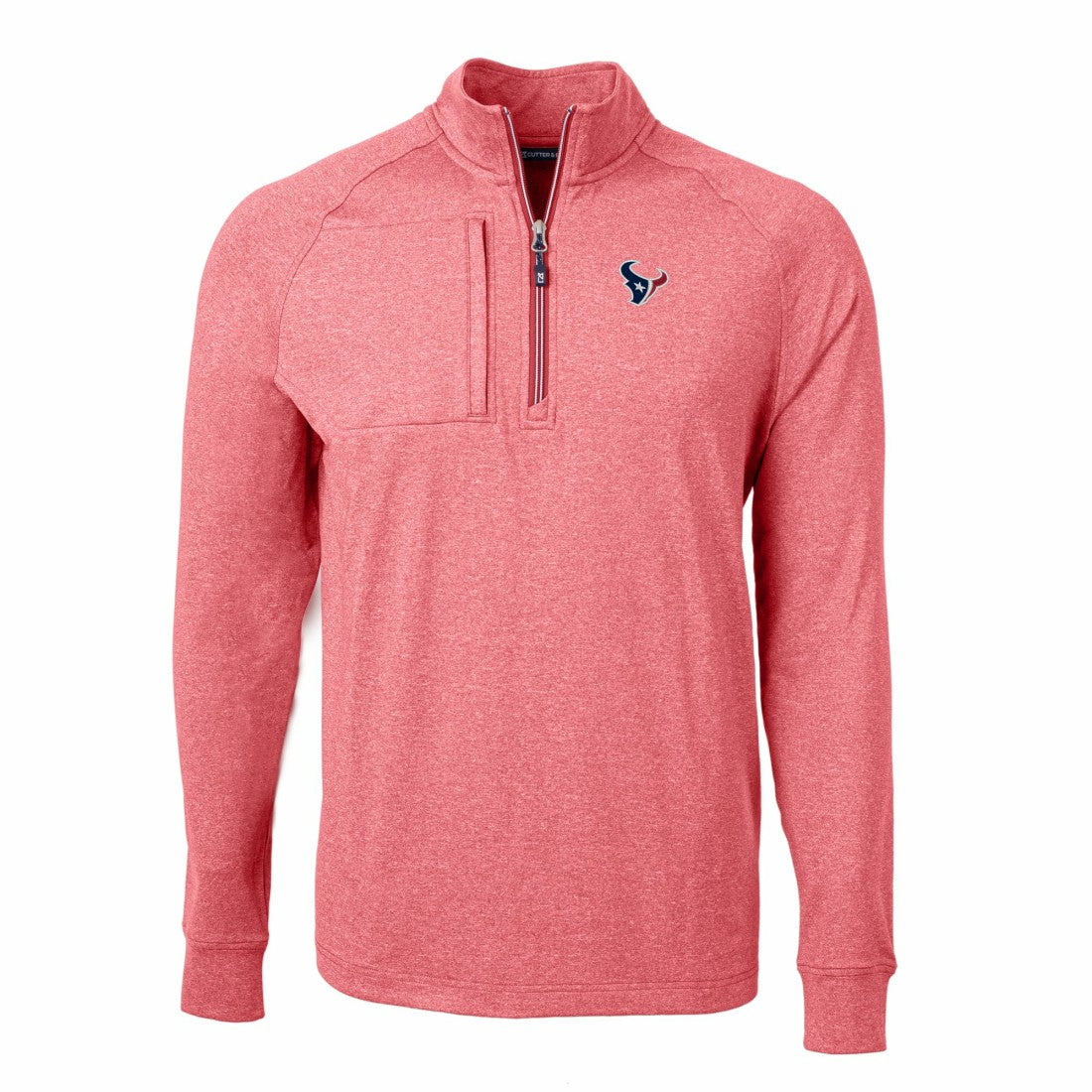 Houston Texans Cutter & Buck Adapt Eco Knit Quarter-Zip Pullover Top - Heather Red cheap