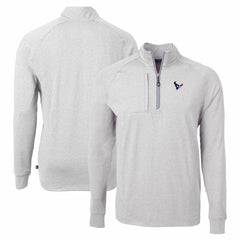 Houston Texans Cutter & Buck Adapt Eco Knit Quarter-Zip Pullover Top - Heather Gray discount