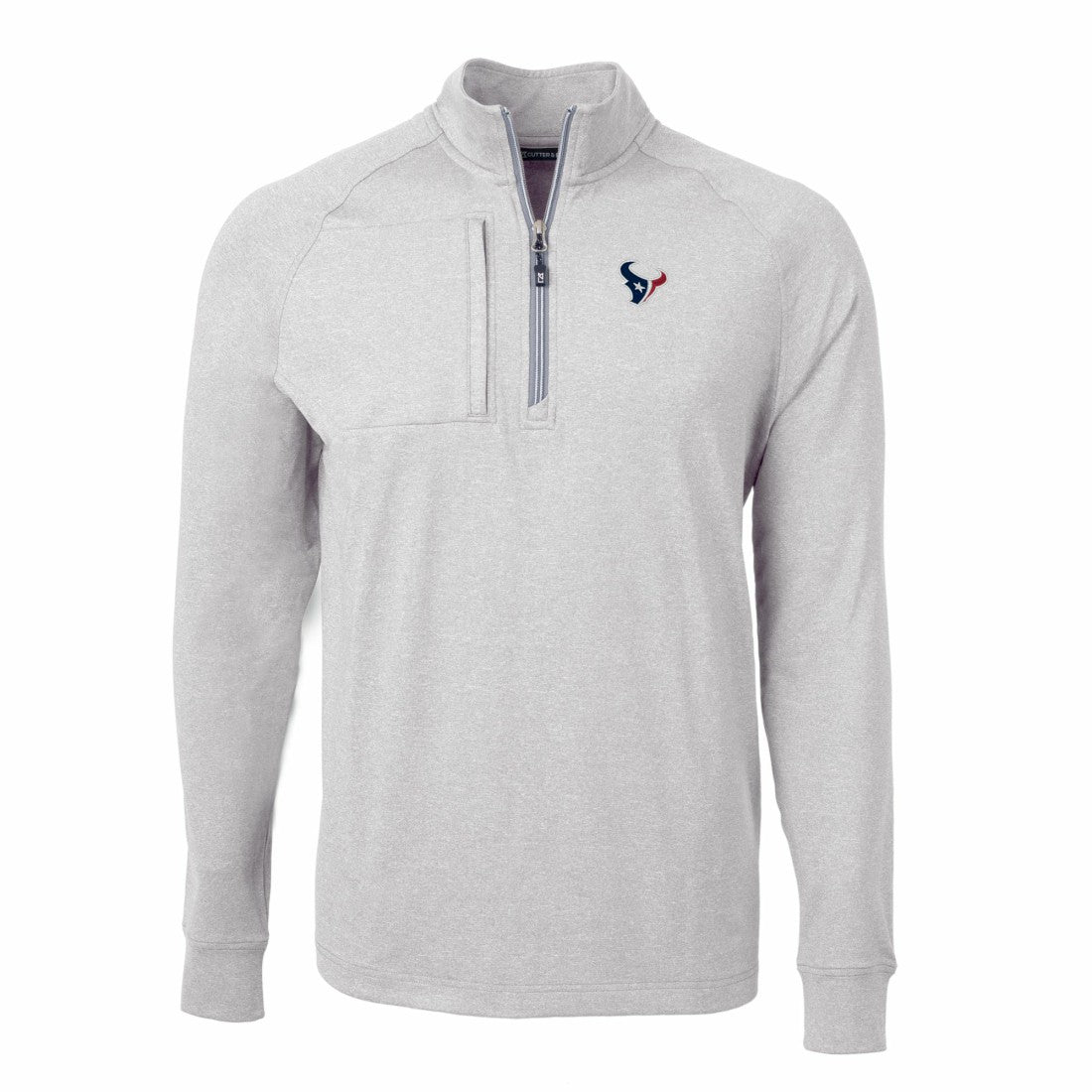Houston Texans Cutter & Buck Adapt Eco Knit Quarter-Zip Pullover Top - Heather Gray discount
