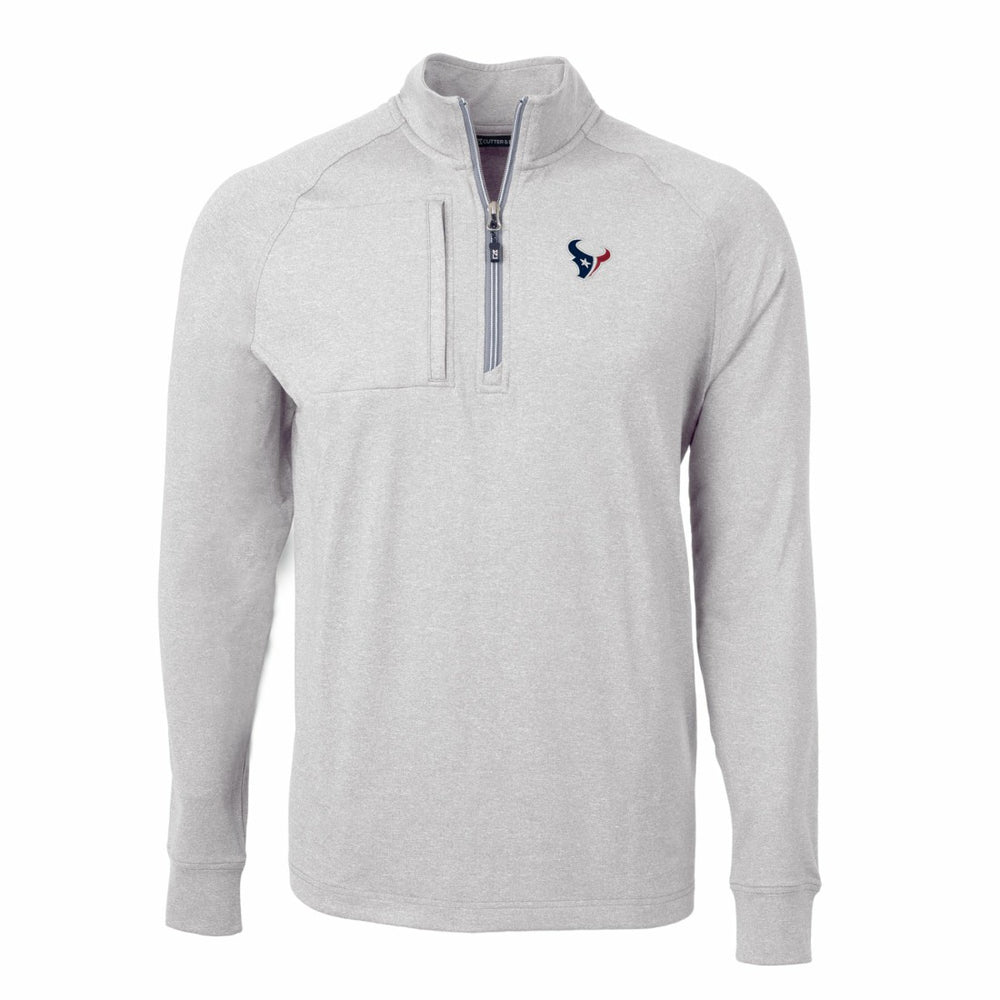 Houston Texans Cutter & Buck Adapt Eco Knit Quarter-Zip Pullover Top - Heather Gray discount