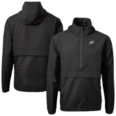 Philadelphia Eagles Cutter & Buck Charter Eco Recycled Anorak Half-Zip Jacket - Black cheap