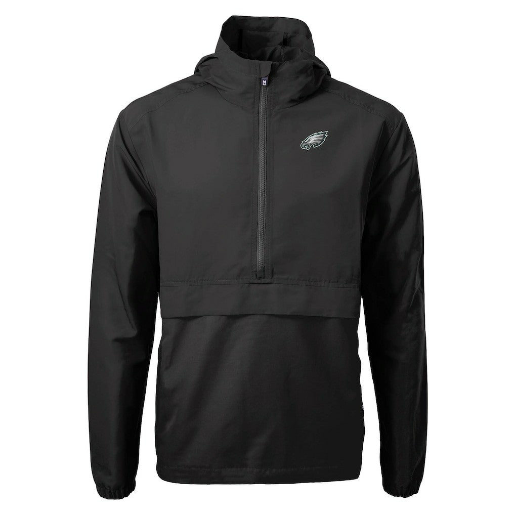 Philadelphia Eagles Cutter & Buck Charter Eco Recycled Anorak Half-Zip Jacket - Black cheap