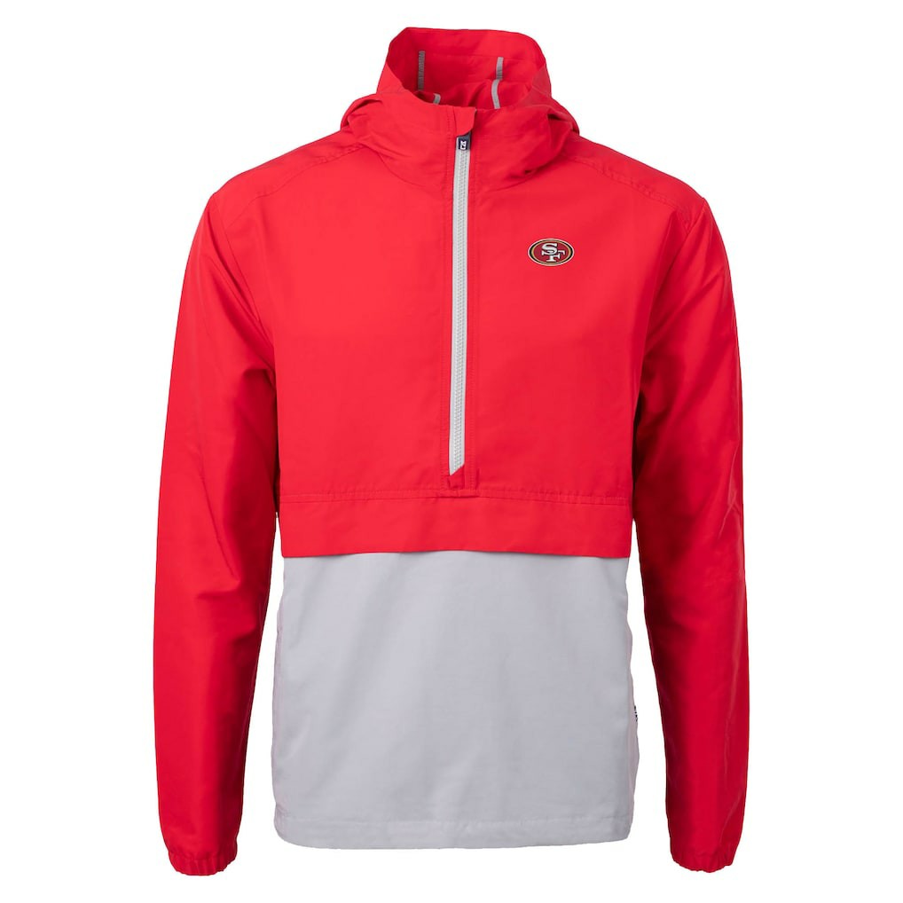 San Francisco 49ers Cutter & Buck Charter Eco Recycled Anorak Half-Zip Jacket - Red online