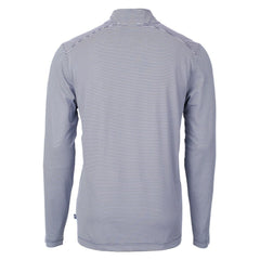 New Orleans Saints Cutter & Buck Virtue Eco Pique Micro Stripe Recycled Quarter-Zip Pullover Top - Navy/White for sale