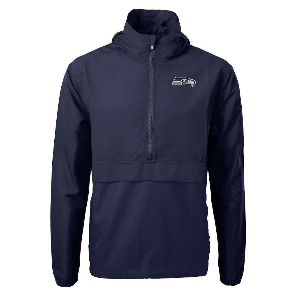 Seattle Seahawks Cutter & Buck Charter Eco Recycled Anorak Half-Zip Jacket - Navy online
