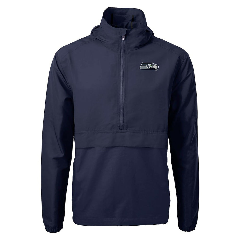 Seattle Seahawks Cutter & Buck Charter Eco Recycled Anorak Half-Zip Jacket - Navy online