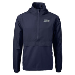 Seattle Seahawks Cutter & Buck Charter Eco Recycled Anorak Half-Zip Jacket - Navy online
