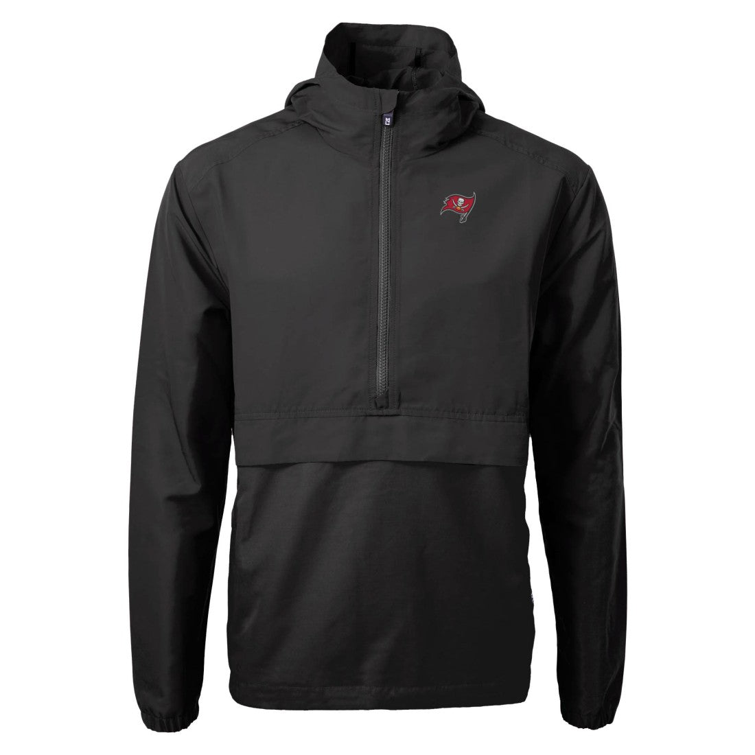 Tampa Bay Buccaneers Cutter & Buck Charter Eco Recycled Anorak Half-Zip Jacket - Black for sale