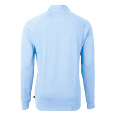 Los Angeles Chargers Cutter & Buck Adapt Eco Knit Quarter-Zip Pullover Top - Heather Powder Blue for sale