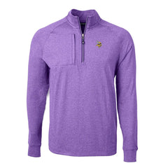 Minnesota Vikings Cutter & Buck Adapt Eco Knit Quarter-Zip Pullover Top - Heather Purple for sale