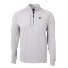 New Orleans Saints Cutter & Buck Adapt Eco Knit Quarter-Zip Pullover Top - Heather Gray online
