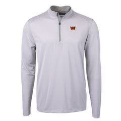 Washington Commanders Cutter & Buck Virtue Eco Pique Micro Stripe Recycled Quarter-Zip Pullover Top - Gray/White discount