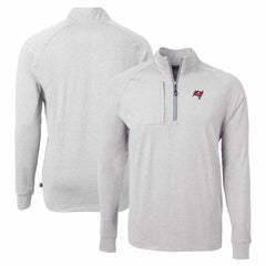 Tampa Bay Buccaneers Cutter & Buck Adapt Eco Knit Quarter-Zip Pullover Top - Heather Gray outlet
