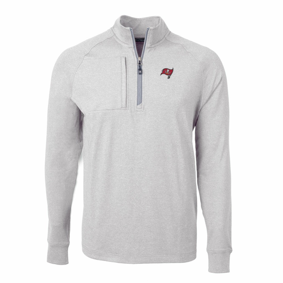 Tampa Bay Buccaneers Cutter & Buck Adapt Eco Knit Quarter-Zip Pullover Top - Heather Gray outlet