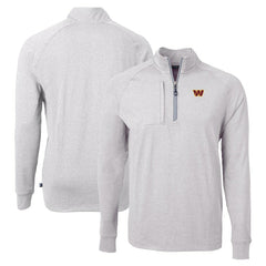 Washington Commanders Cutter & Buck Adapt Eco Knit Quarter-Zip Pullover Top - Heather Gray outlet