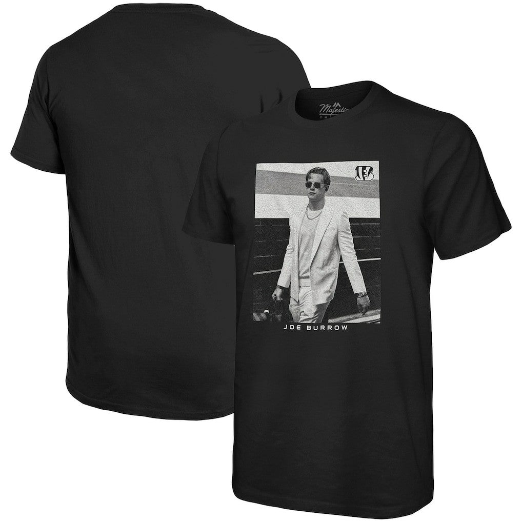 Joe Burrow Cincinnati Bengals Majestic Threads Oversized Player Image T-Shirt - Black cheap
