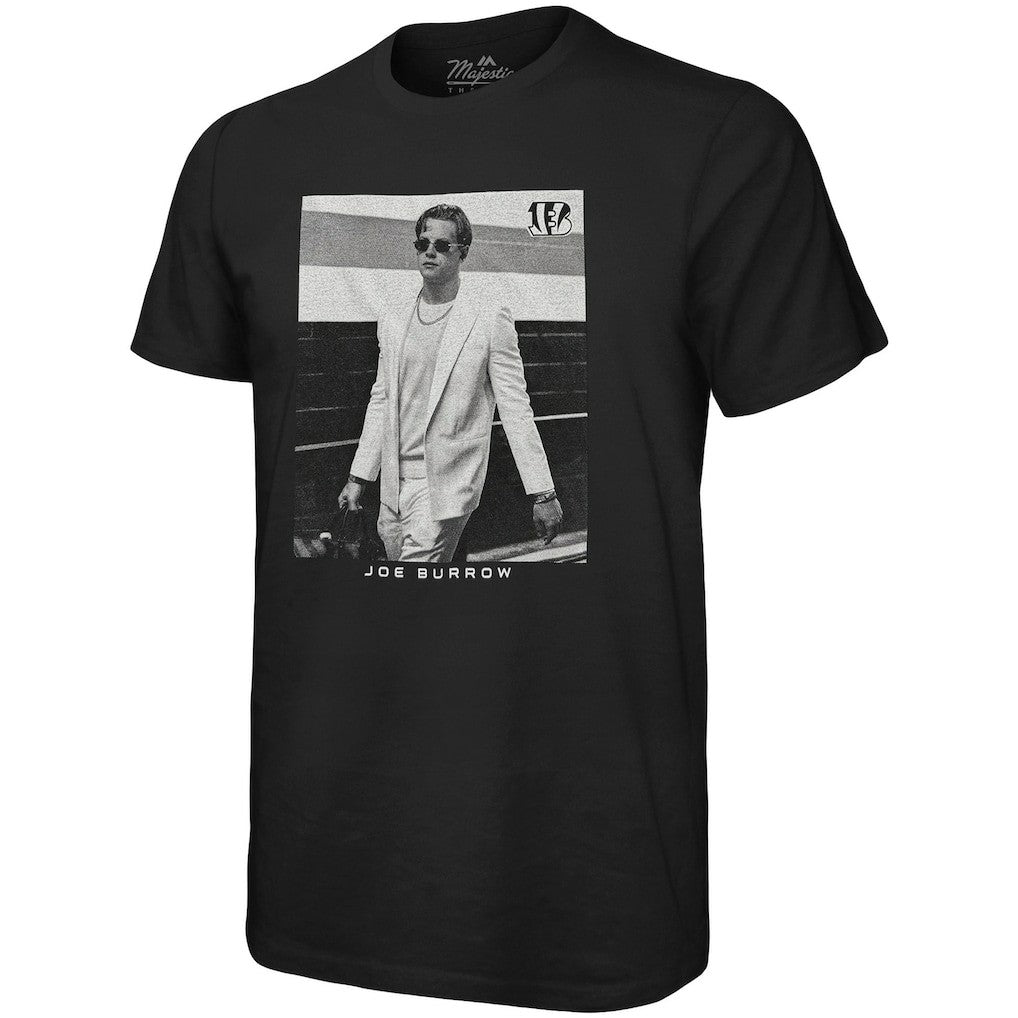 Joe Burrow Cincinnati Bengals Majestic Threads Oversized Player Image T-Shirt - Black cheap