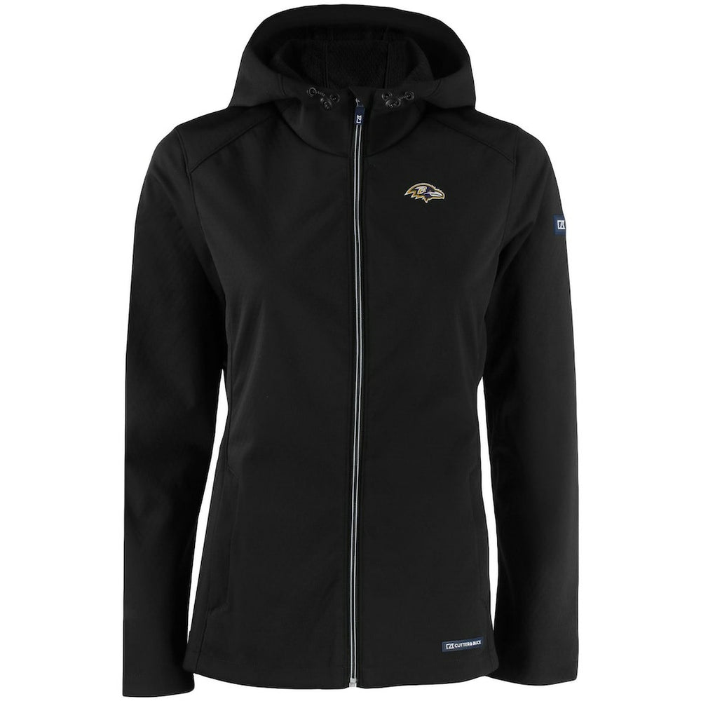 Baltimore Ravens Cutter & Buck Women's Evoke Eco Softshell Recycled Full-Zip Hooded Jacket - Black sale
