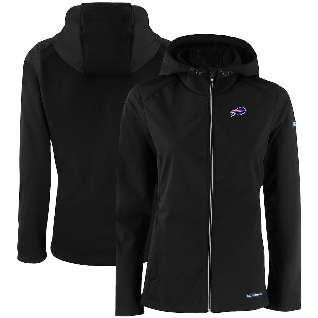 Buffalo Bills Cutter & Buck Women's Evoke Eco Softshell Recycled Full-Zip Hooded Jacket - Black for sale