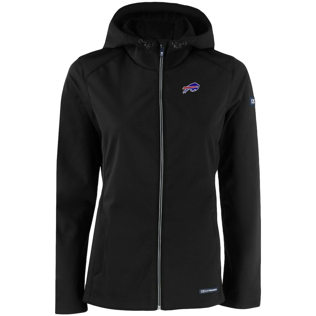 Buffalo Bills Cutter & Buck Women's Evoke Eco Softshell Recycled Full-Zip Hooded Jacket - Black for sale
