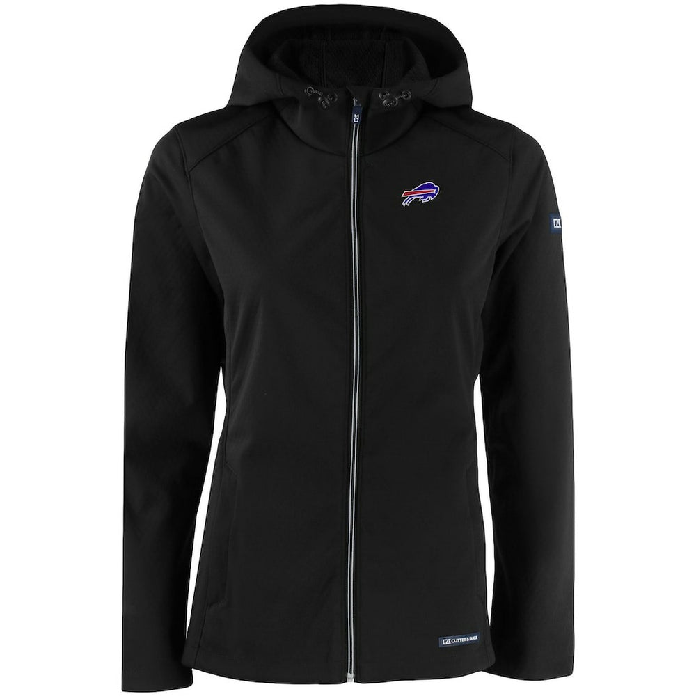 Buffalo Bills Cutter & Buck Women's Evoke Eco Softshell Recycled Full-Zip Hooded Jacket - Black for sale