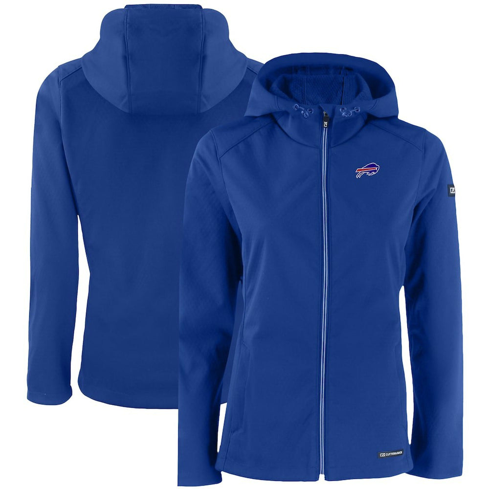 Buffalo Bills Cutter & Buck Women's Evoke Eco Softshell Recycled Full-Zip Hooded Jacket - Royal for sale