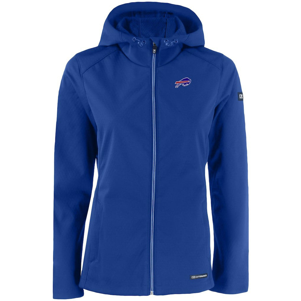 Buffalo Bills Cutter & Buck Women's Evoke Eco Softshell Recycled Full-Zip Hooded Jacket - Royal for sale