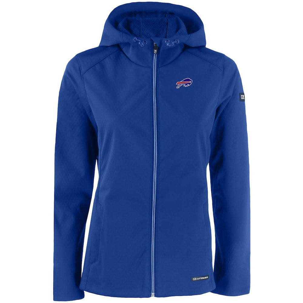 Buffalo Bills Cutter & Buck Women's Evoke Eco Softshell Recycled Full-Zip Hooded Jacket - Royal for sale