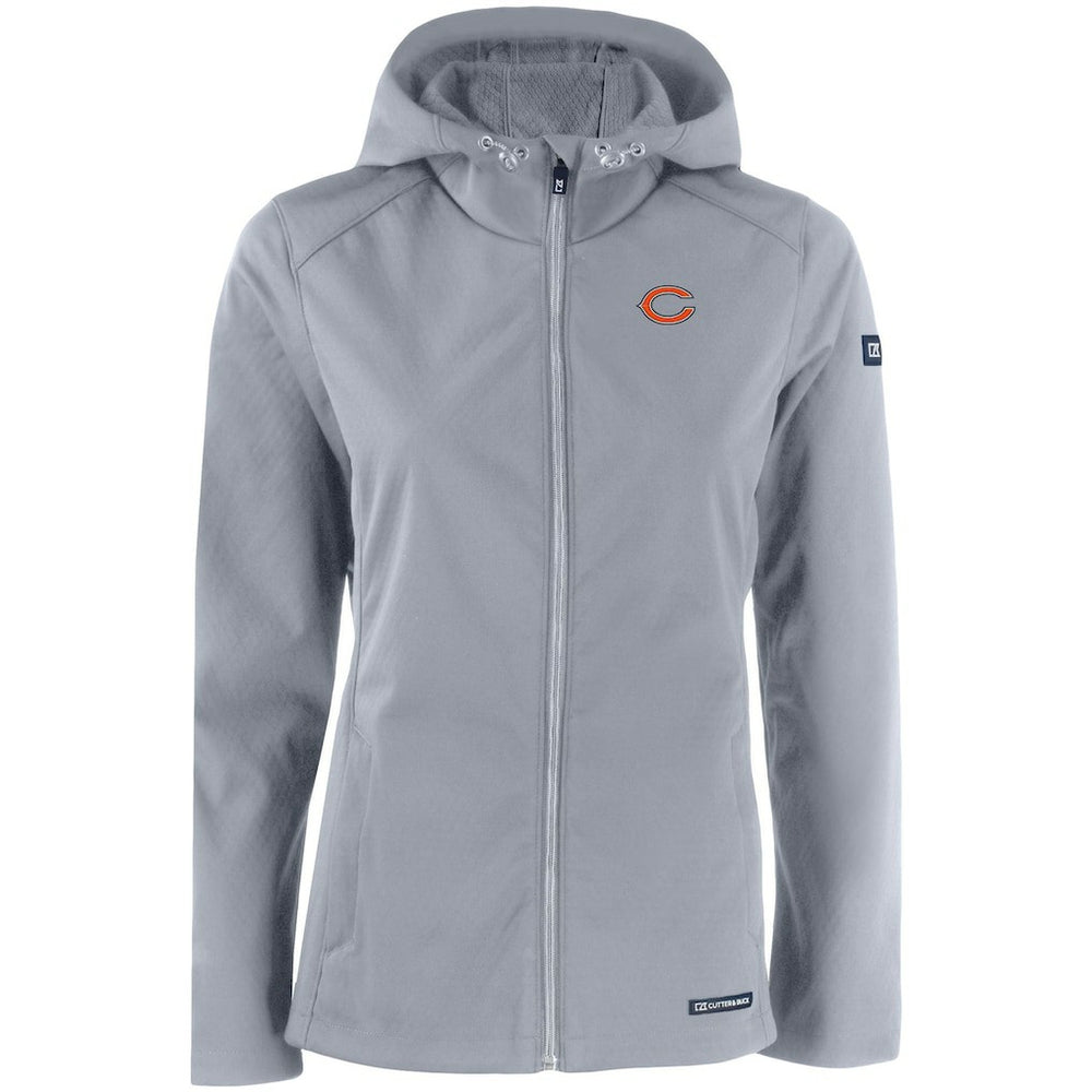 Chicago Bears Cutter & Buck Women's Evoke Eco Softshell Recycled Full-Zip Hooded Jacket - Gray outlet