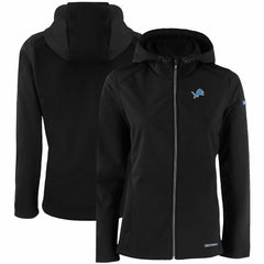 Detroit Lions Cutter & Buck Women's Evoke Eco Softshell Recycled Full-Zip Hooded Jacket - Black sale
