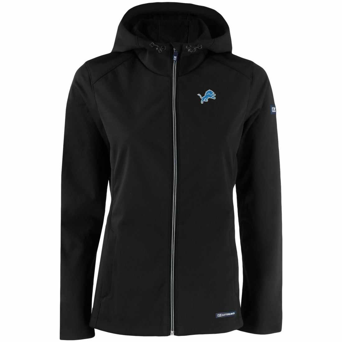 Detroit Lions Cutter & Buck Women's Evoke Eco Softshell Recycled Full-Zip Hooded Jacket - Black sale
