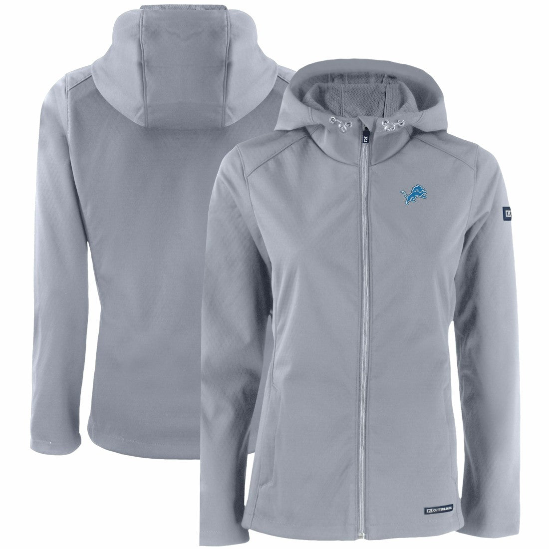 Detroit Lions Cutter & Buck Women's Evoke Eco Softshell Recycled Full-Zip Hooded Jacket - Gray outlet
