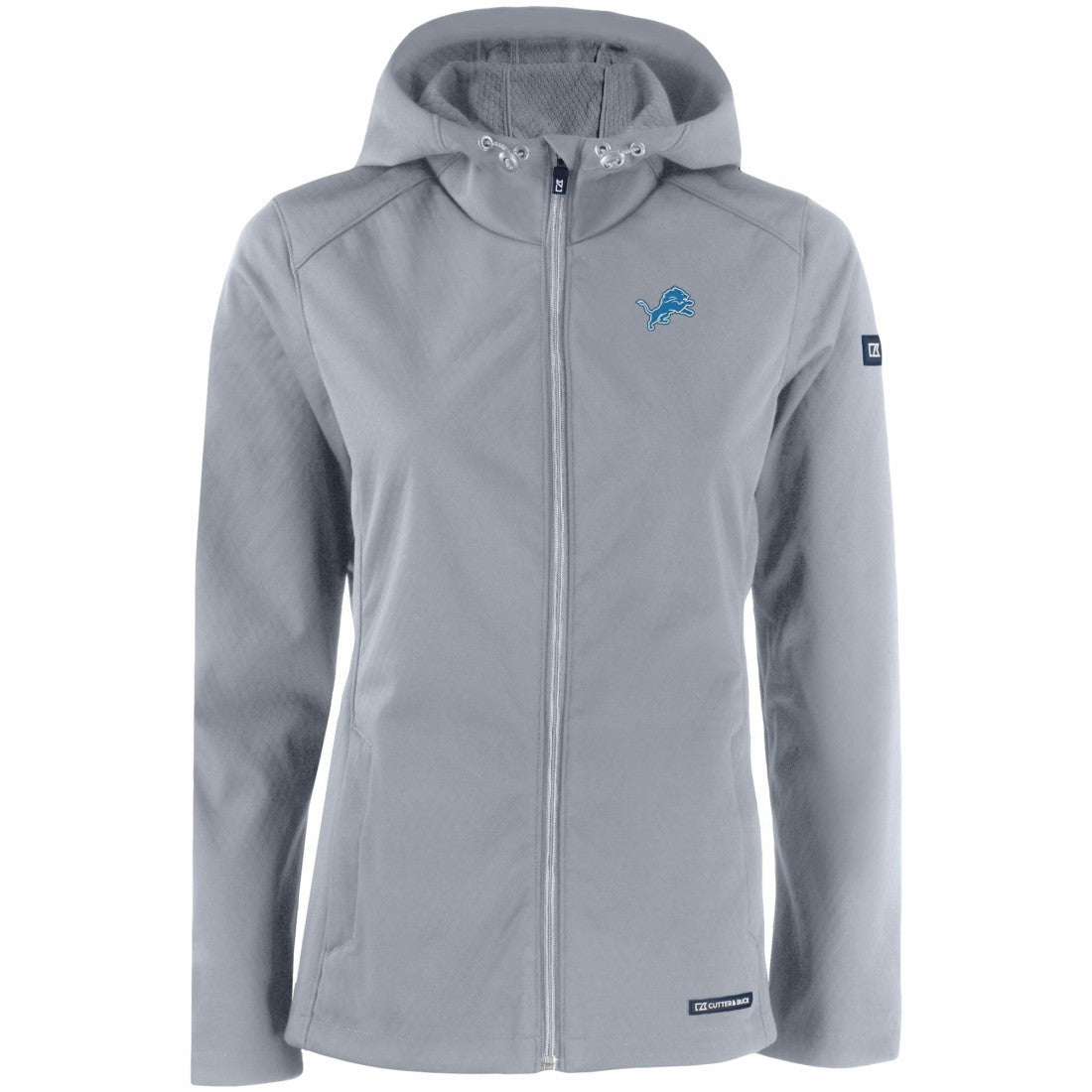 Detroit Lions Cutter & Buck Women's Evoke Eco Softshell Recycled Full-Zip Hooded Jacket - Gray outlet