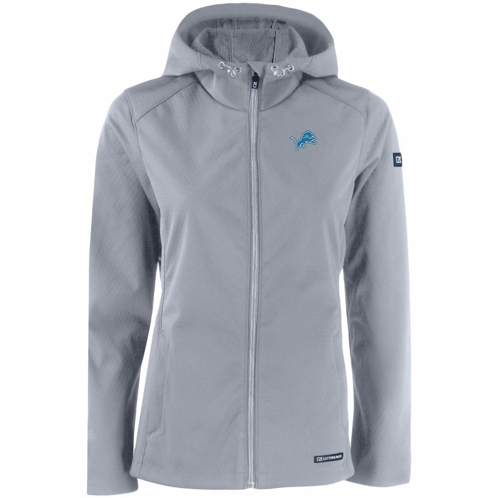 Detroit Lions Cutter & Buck Women's Evoke Eco Softshell Recycled Full-Zip Hooded Jacket - Gray outlet