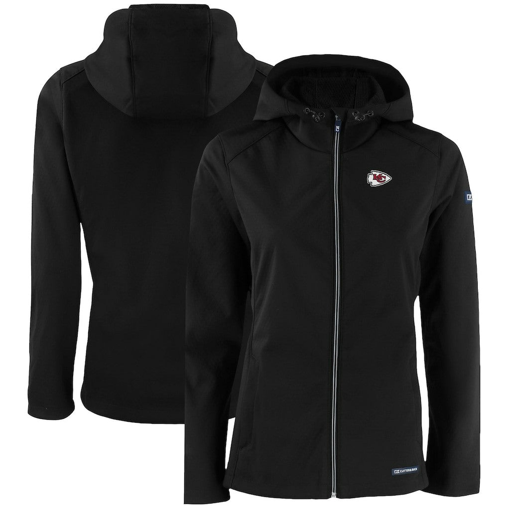Kansas City Chiefs Cutter & Buck Women's Evoke Eco Softshell Recycled Full-Zip Hooded Jacket - Black outlet