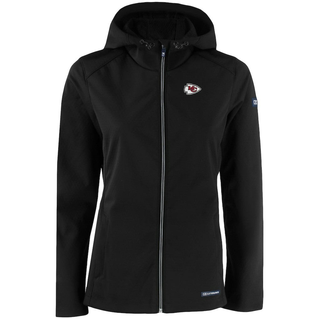 Kansas City Chiefs Cutter & Buck Women's Evoke Eco Softshell Recycled Full-Zip Hooded Jacket - Black outlet