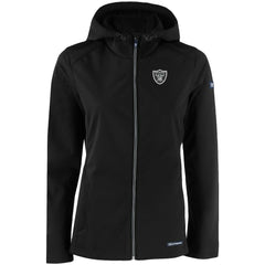 Las Vegas Raiders Cutter & Buck Women's Evoke Eco Softshell Recycled Full-Zip Hooded Jacket - Black outlet