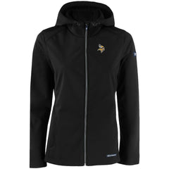 Minnesota Vikings Cutter & Buck Women's Evoke Eco Softshell Recycled Full-Zip Hooded Jacket - Black on sale